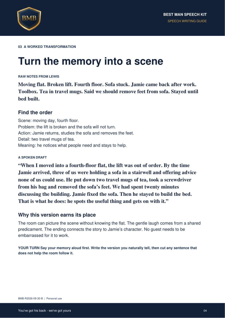 Sample page from the practical speech-writing guide